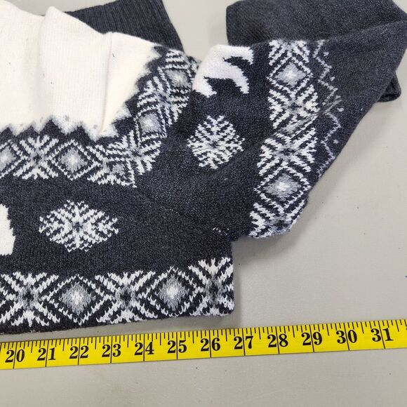 Old Navy Mens Fair Isle Crewneck Sweater Size XL Cream Black Gray Bear Cozy - Picture 9 of 12